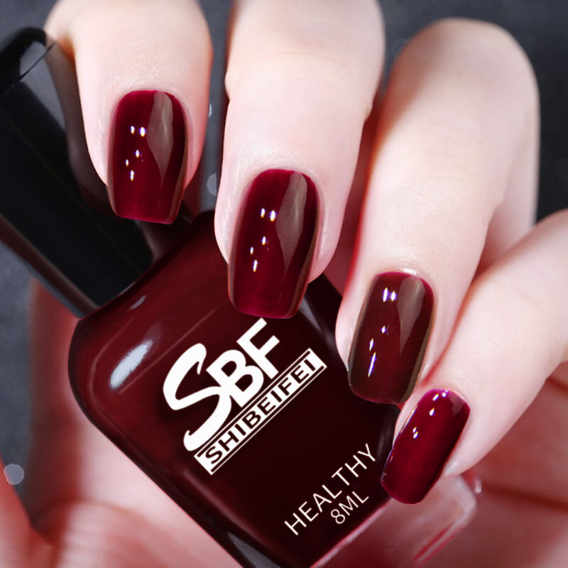 A Duck Cherry Burgundy Nail Polish for Pregnant Women and Kidsren, Water-Based, Non-Toxic, Odorless, No-Bake, Quick-Drying Nail Polish