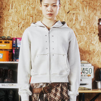 Purchasing Agent for Thevinylhouse Retro Casual Rivet-Decorated Two-Way Zipper Loose Hooded Sweatshirt