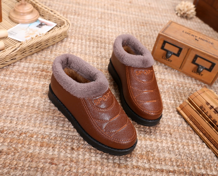 Mùa đông đặc biệt cộng với giày vải nhung Bắc Kinh cũ Giày nữ bằng vải cotton cao giúp giày chống trơn dày dày không thấm nước