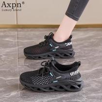 Trendy brand mesh sneakers summer 2024 new womens hollow breathable mesh soft sole running shoes with a shit-feeling feel