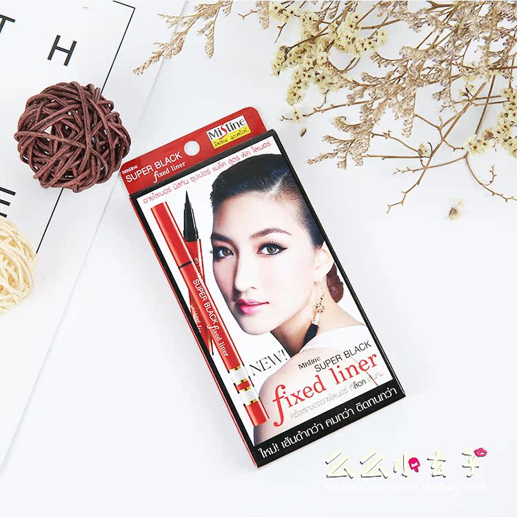 Dành cho người mới bắt đầu! Thái Lan Mistine nhanh khô bút kẻ mắt màu bạc ống màu đỏ ống kẻ mắt lỏng - Bút kẻ mắt kẻ mắt bbia