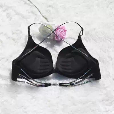 Beauty hug baby bag diamond bra small chest gathered without trace sexy summer front buckle bra without steel rim cross thin belt underwear women