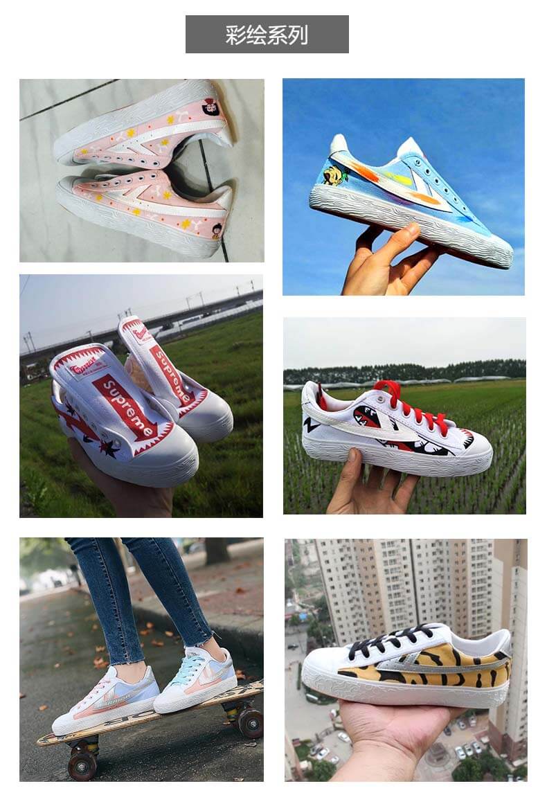 Tùy chỉnh retro kéo tay sơn giày vải DIY graffiti nổ phụ nữ màu hồng của giày vài sinh viên thể thao giản dị giày của nam giới mẫu giày thể thao nữ đẹp