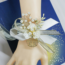 Han Style Little Fresh Bridesmaids Wrist Flowers Son Tie Wedding Sister Group Hands Ring Dance Performance Superfairy Bridal Hand Flowers