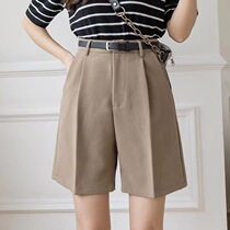 Casual Shorts Womens Summer 2022 New Students High Waist Display Slim Suit Straight 5 Broadlegged Pants