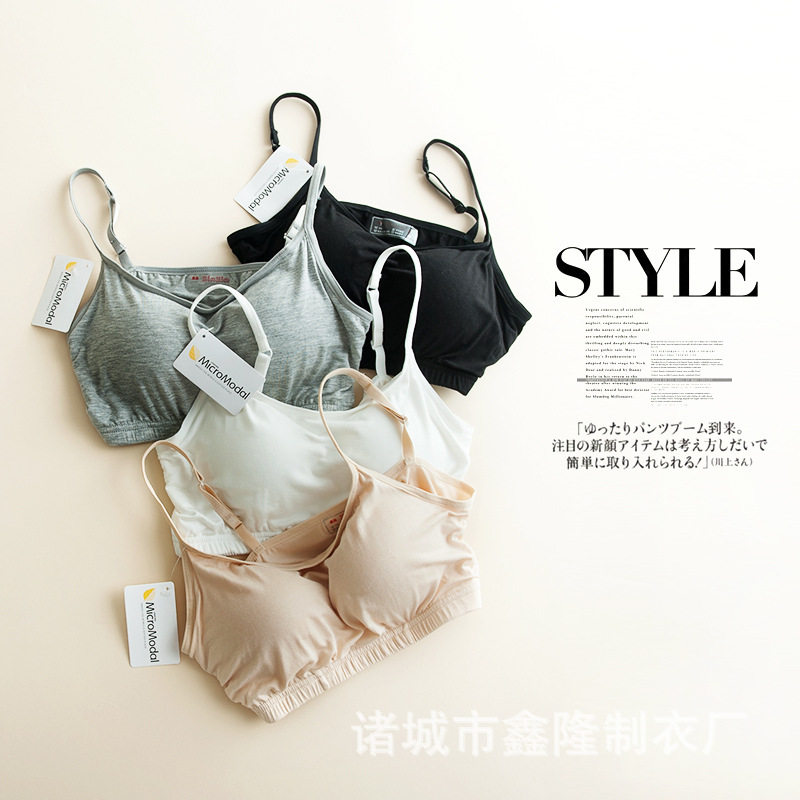 Non-steel rim underwear bottoming yoga with chest pad sling bra women's sports underwear tube short sling underwear