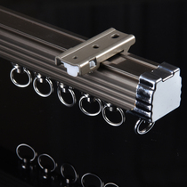 Heavy-duty aluminum curtain track straight rail champagne slide rail single and double track rail side top installation