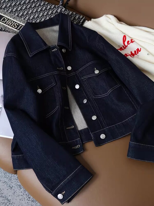 Recommended Must-Have! Short Denim Jacket for Women, Spring and Autumn, Unique Design, Casual Retro Jacket Top