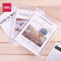 Del 5511 waterproof file bag transparent file bag A4 plastic thick office information bag