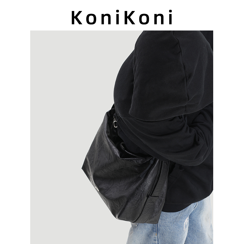Konikoni Genuine Leather Men's Crossbody Bag Tote Bag 2026 New Casual Large-Capacity Commuter Bag Single Shoulder Large Bag Konikoni Genuine Leather Men's Crossbody Bag Tote Bag 2026 New Casual Large-Capacity Commuter Bag Single Shoulder Large Bag