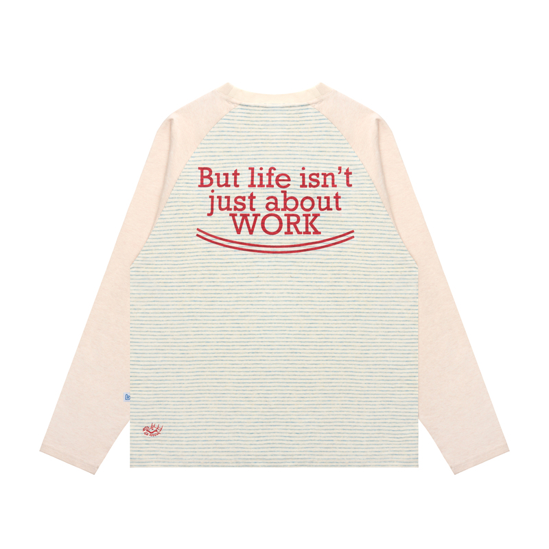 Bent Idea's New "Don'T Want to Go to Work" Series of Candy-Colored Striped Patchwork Raglan Long-Sleeve T-Shirts