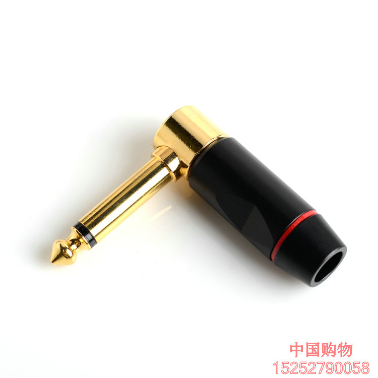 American Budweiter 6 35 mono-channel elbow right angle 6 5 large two-core plug full copper shell Guitar Plug Microphone