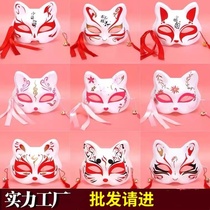 Day style and wind fox mask half-face female hand painted makeup prom ancient wind mask hanfu shake-up demonefox Tangcat face