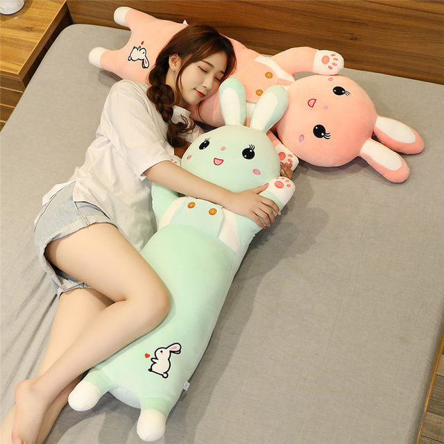 Soothing baby sleep artifact baby plush toy bed rag doll ເດັກນ້ອຍກາຕູນ super soft long strip pillow