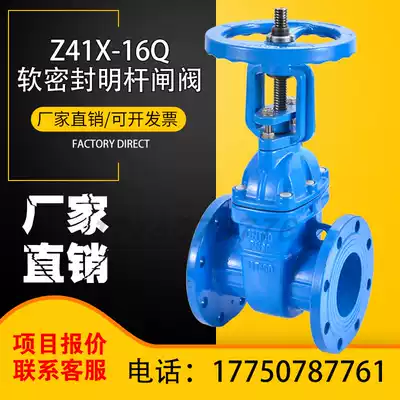 Fire gate valve Daquan soft seal flange Z41X cast iron water pipe water valve valve switch dn65100150