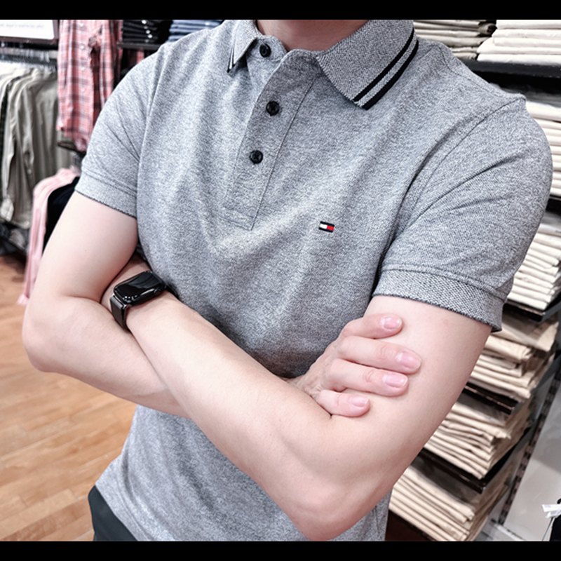 Tommy Hilfiger Men's New Fashion Casual Soft Business Pure Cotton Short-Sleeved Polo Shirt Tm4-17