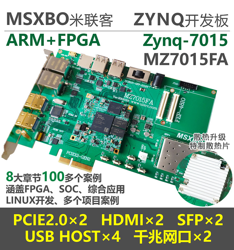Mi Lianke MZ7015FA]XILINX FPGA PCIE development board Zynq7015 7020 7035