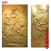 Sandstone Reliefs Lotus Relief Mural TV Background Wall Brick Art Background Wall Mural Wall Painting New Lotus Leaf Wall Decoration