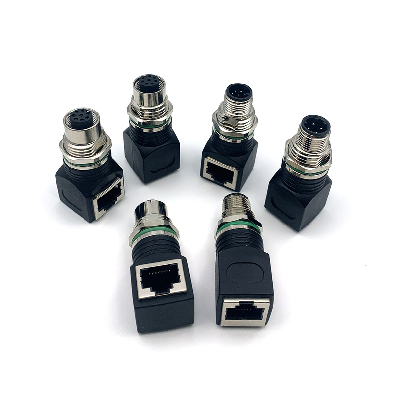 M12 D-Coded 4-Core/8-Core Ax Type to Rj45 Network Port Adapter Connector Network Cable to M12 Male and Female Socket