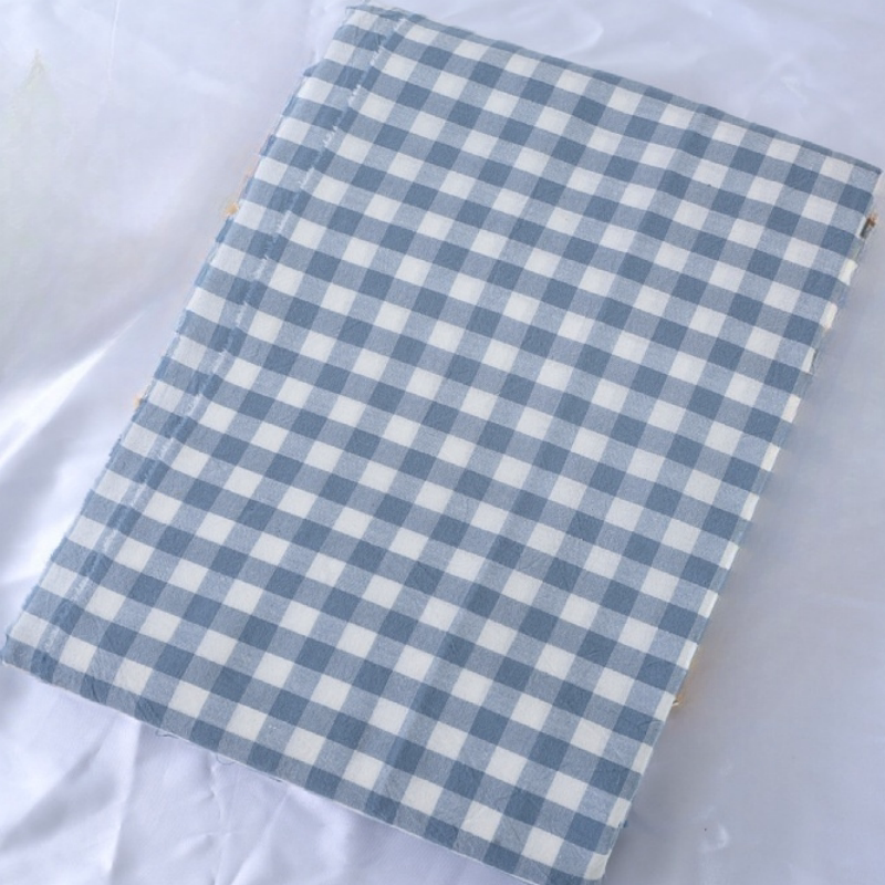 Pure Cotton Washed Cotton Blue and White Checkered Fabric Material for Handmade DIY Quilt Covers, Bedding, and Fabric Cutting