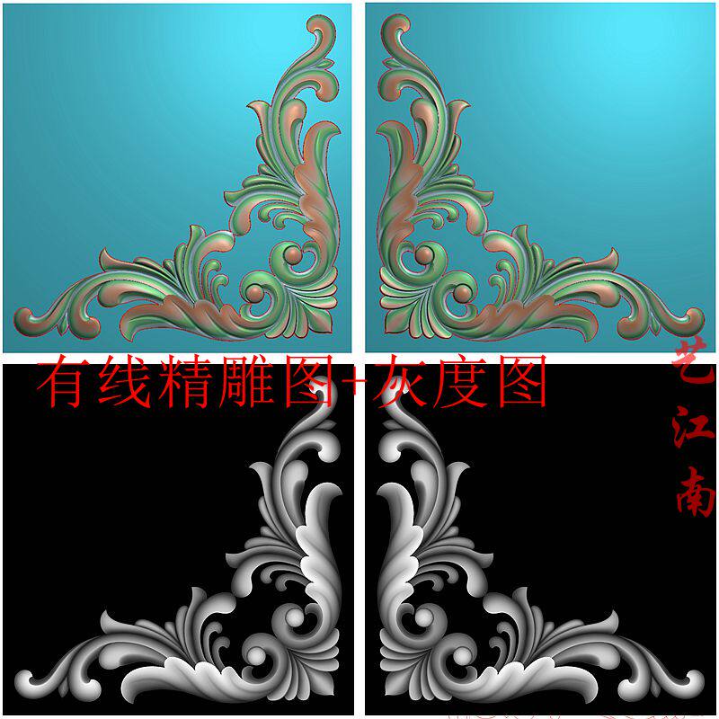 精雕图jdp灰度图bmp欧式角花镂空三角洋花护墙饰面木门贴花边角：复古美学新风尚，家居装饰的点睛之笔 -砂岩雕刻-淘宝百科网