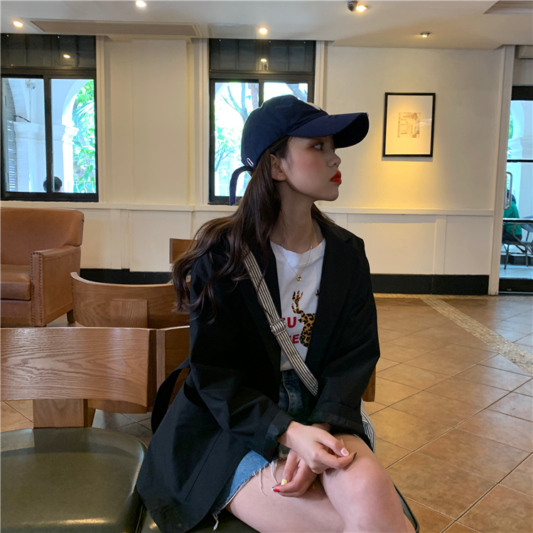 VK旗艦店 韓國風百搭綁帶小西裝寬鬆單品外套