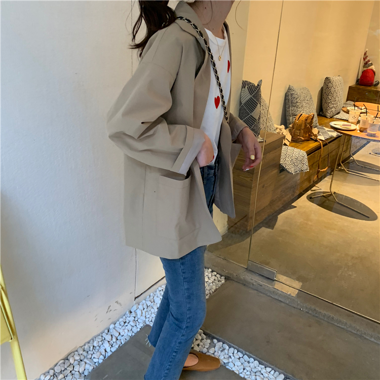 VK旗艦店 韓國風百搭綁帶小西裝寬鬆單品外套