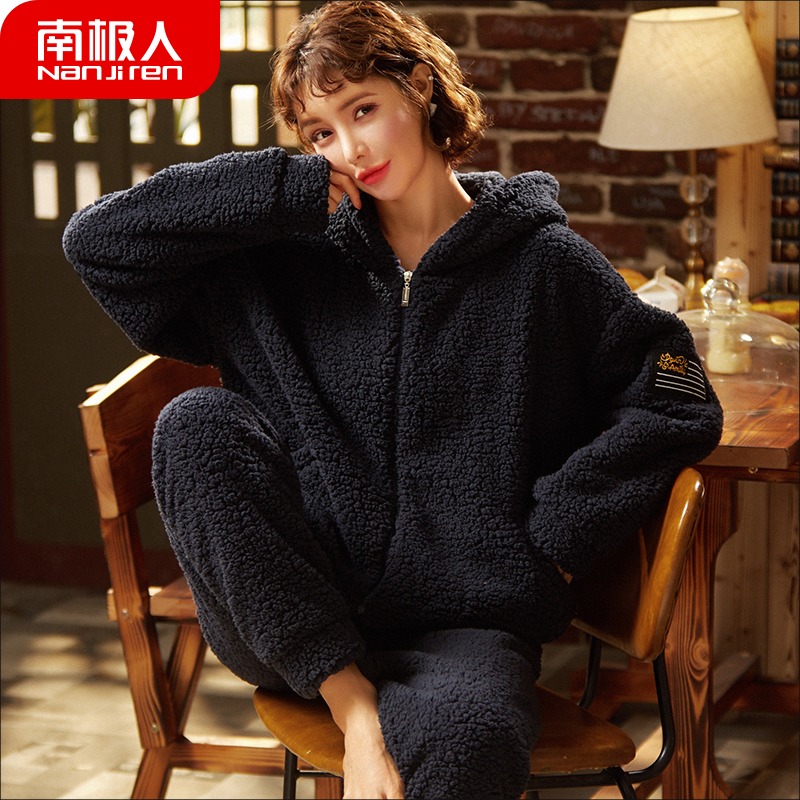 South Pole Coral Suede Pyjamas Woman Autumn winter Rnecklace with velvet Thickened Flannel Net Reddits of the Winter Style Home Clothing