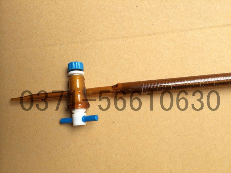 四氟棕酸碱10ml 25ml 50mlA级棕色白色四氟滴定管具四氟活塞