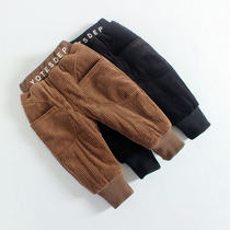 Childrens cotton pants in winter thick 1 - 3 years old baby jacket plus trousers baby cordux personality large pocket gas 2