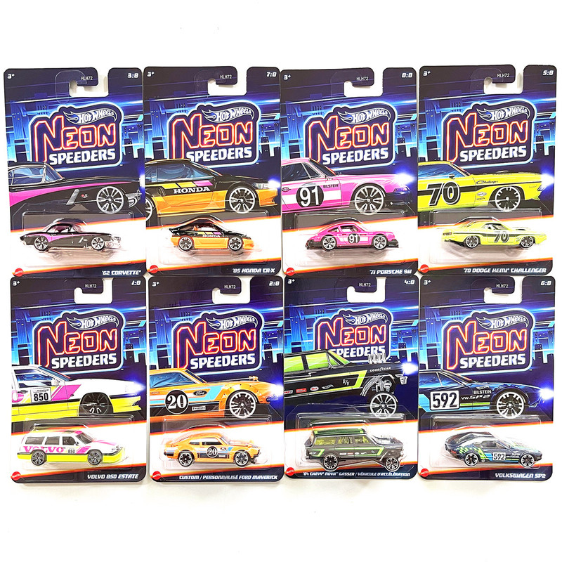 Hot Wheels Neon Speed Model Iron Base Alloy Hlh72 Datsun 510 Honda Mitsubishi Toyota Nissan Skyline
