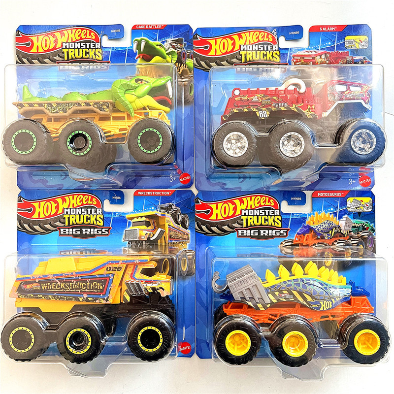 Hot Wheels Monster Truck Bigfoot Series 6-Wheel Trailer Alloy Transporter 26 New Model Children's Toy Hwn86