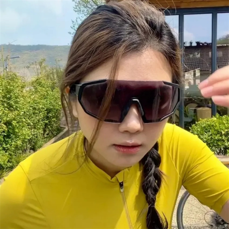 Outdoor Cycling Sports Glasses, Polarized, Slimming for Large Faces, Ultra-Light Sunglasses, Eye Protection, Sunshade, Windproof, Uv Protection