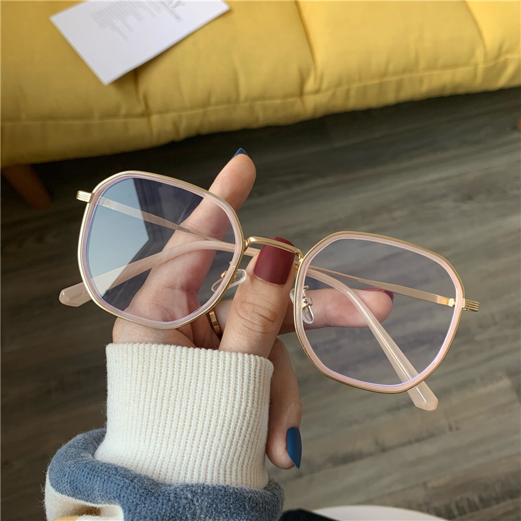 Han Edition Retro Square Eyeframe Students Art 100 Lap Nets Red Tide Round Face Anti-Blue Light Mirror frames for nearsightedness