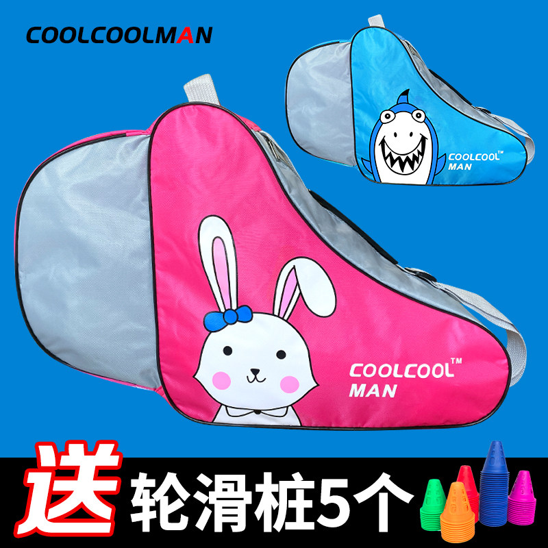 Kids roller skating bag thick cartoon roller skating exclusive waterproof professional backpack one shoulder skate storage bag