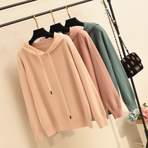 Hooded sweater coat womens autumn and winter New loose slim good wear Korean version long sleeve pullover sweater base