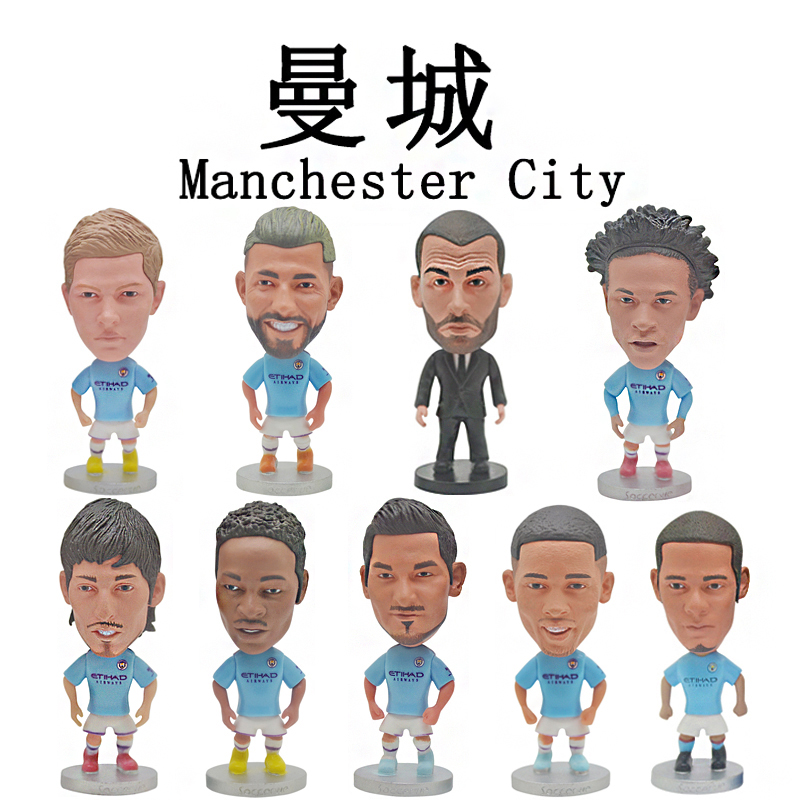 In Stock Football Gift Manchester City Star Figure Doll Companysane Aguirre de Blaune New