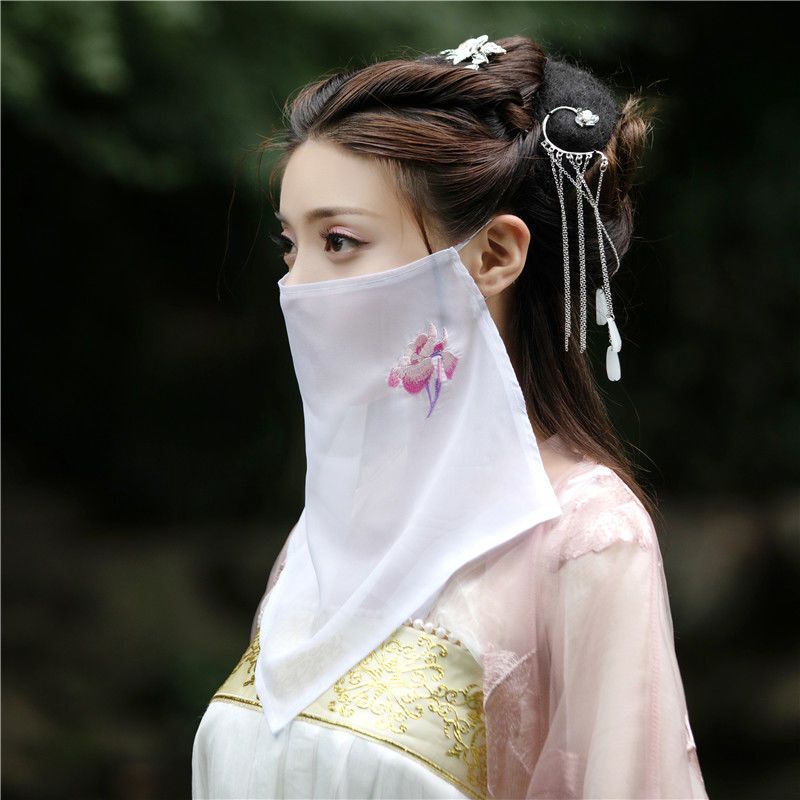 Veil, Ancient Style, Fairy Style, New Embroidered Veil, Face-Covering Veil, Ancient Veil, Internet Celebrity Breathable Han Dynasty Veil Veil, Ancient Style, Fairy Style, New Embroidered Veil, Face-Covering Veil, Ancient Veil, Internet Celebrity Breathable Han Dynasty Veil