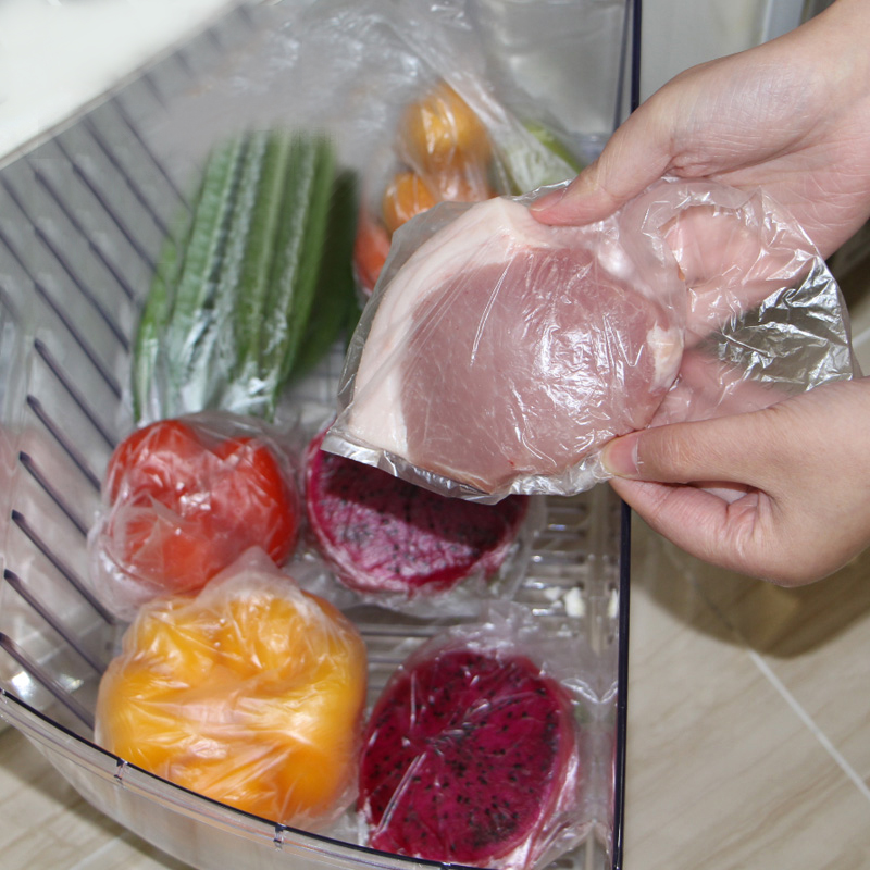 Shredded meat freezer bag household mini fresh-keeping bag removable food bag vegetable and fruit refrigerator 100 packs