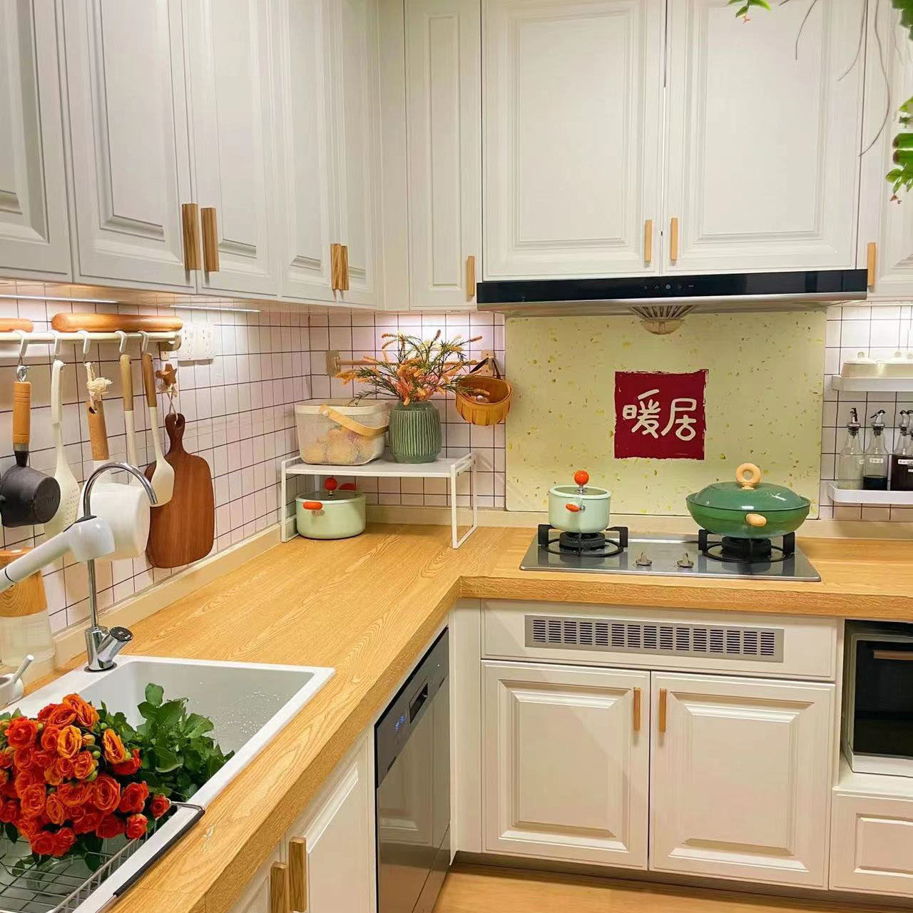 Kitchen Cabinet Countertops Renovated Solid Wood Textured Anti-Solid Wood Textured Quartz Stone stainless steel Self-adhesive eco-friendly sturdy-Taobao