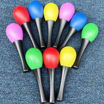 Plastic sand hammer hand grip rattle baby child wooden sand hammer listening and vision visual training Orff musical instrument baby