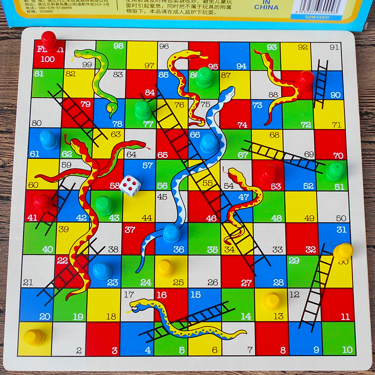 Early teaching aids wooden kindergarten early education children students educational toys parent-child wooden flying chess snake chess