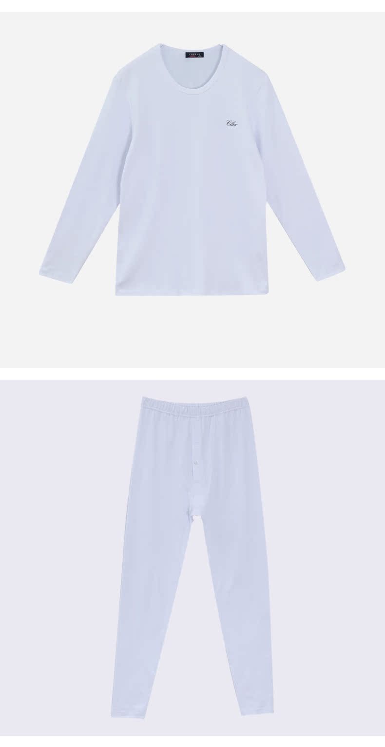 Shile cotton quần áo mùa thu quần dài nam đồ lót nhiệt bộ mỏng áo len cotton dòng quần mùa thu và đồ lót mùa đông đồ ngủ nam