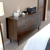 Nordic Chest of Drawers Light Luxury Chest of Drawers Living Room Storage Cabinet Solid Wood Chest of Drawers Walnut Locker Bedroom Tail Cabinet