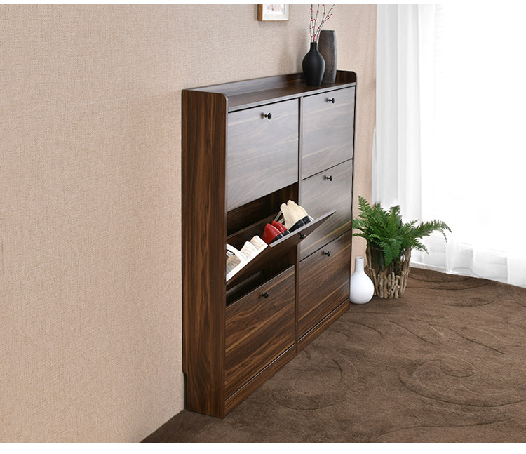 Nordic bãi giày giày cửa tủ mỏng dung lượng cao cửa mở giày giá gỗ lắp ráp màu 17cm Lối Nội - Buồng tủ gỗ 4 cánh
