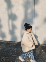 MINIV KIDS winter sea firefly ~ baby lamb wool coat childrens fur coat winter clothes