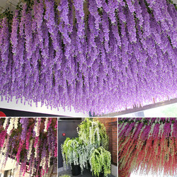 Artificial Wisteria Flower Vine Violet Plastic Silk Flower Decoration Vine Plant Water Soapberry Salt Grass Chicken Milk Flavor