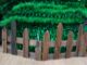 Solid Wood Carbonized Anti-Corrosion Round Wood Fence with Wooden Pickets for Garden Enclosure, Round Wood Stakes for Gardening