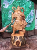 Cliff Bergine Sculpture Pendulum Kuan Kung Wu Caio wood Wooden Statue Guan Plums Engraving Handicraft 52 48 48 Gao 113