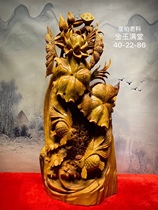 Cliff Bergen Sculpture Pendulum Pieces Old Stock Flowers Birds Landscape Aging Materials Wood Sculptures Gold Jade Full Hall Long 56 Thick 26 26 High 106